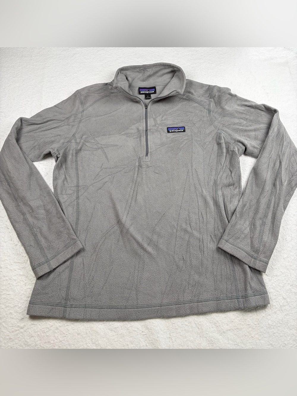 Patagonia Frozen Jacquard Better Sweater 1/4 Zip Salt Grey Fleece Size M